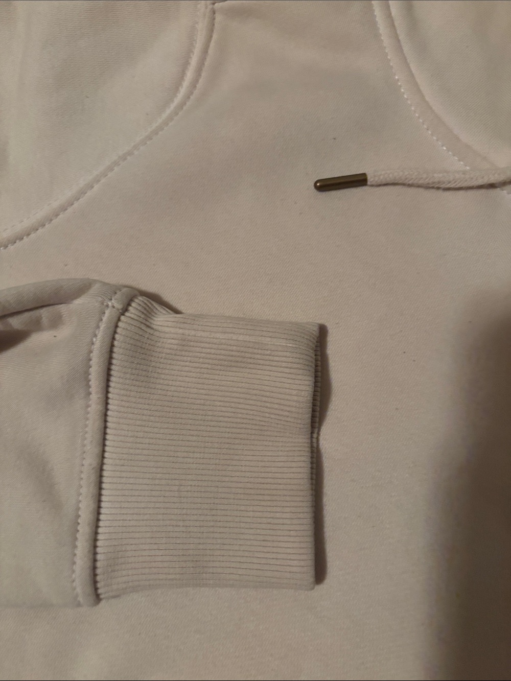 Carhartt Women’s Cream Hoodie with Brown Logo Sleeve - Picture 3 of 6